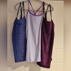 Lululemon Bundle of Three Shelf-bra Tanks, Sz. 8